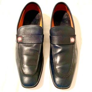 Salvatore Ferragamo men loafers 10, navy w logo